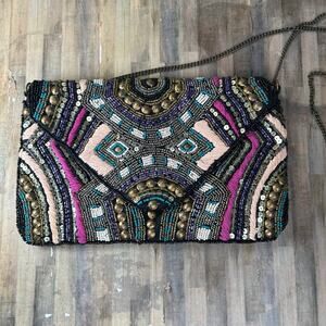 Vintage Boho Crossbody Beaded purse made in india